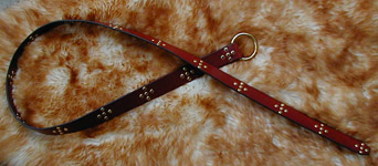 Studded Star Belt shown in Chestnut Leather and Brass.